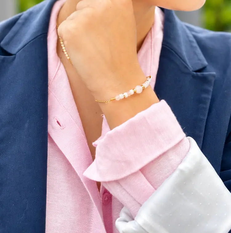 Bracelet Ondine - Quartz Rose - Peggy Fée