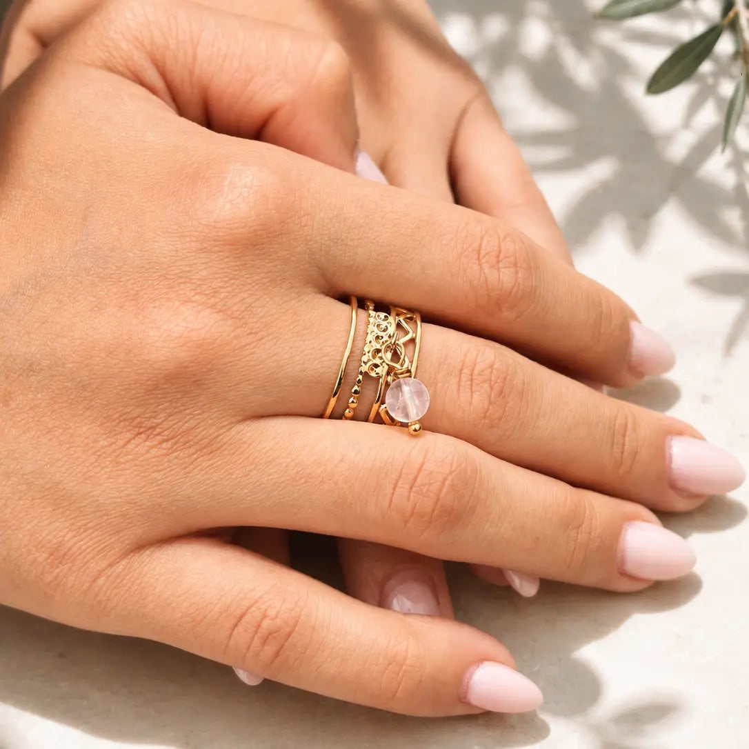 Bague - Déva Quartz Rose - Peggy Fée