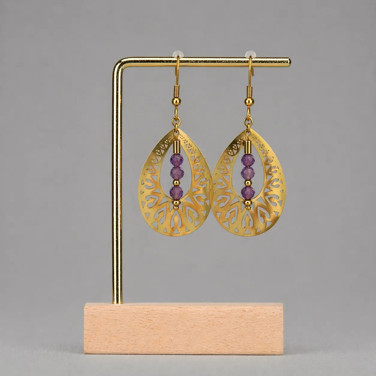Boucle d'oreilles Intemporelle - Améthyste - Peggy Fée