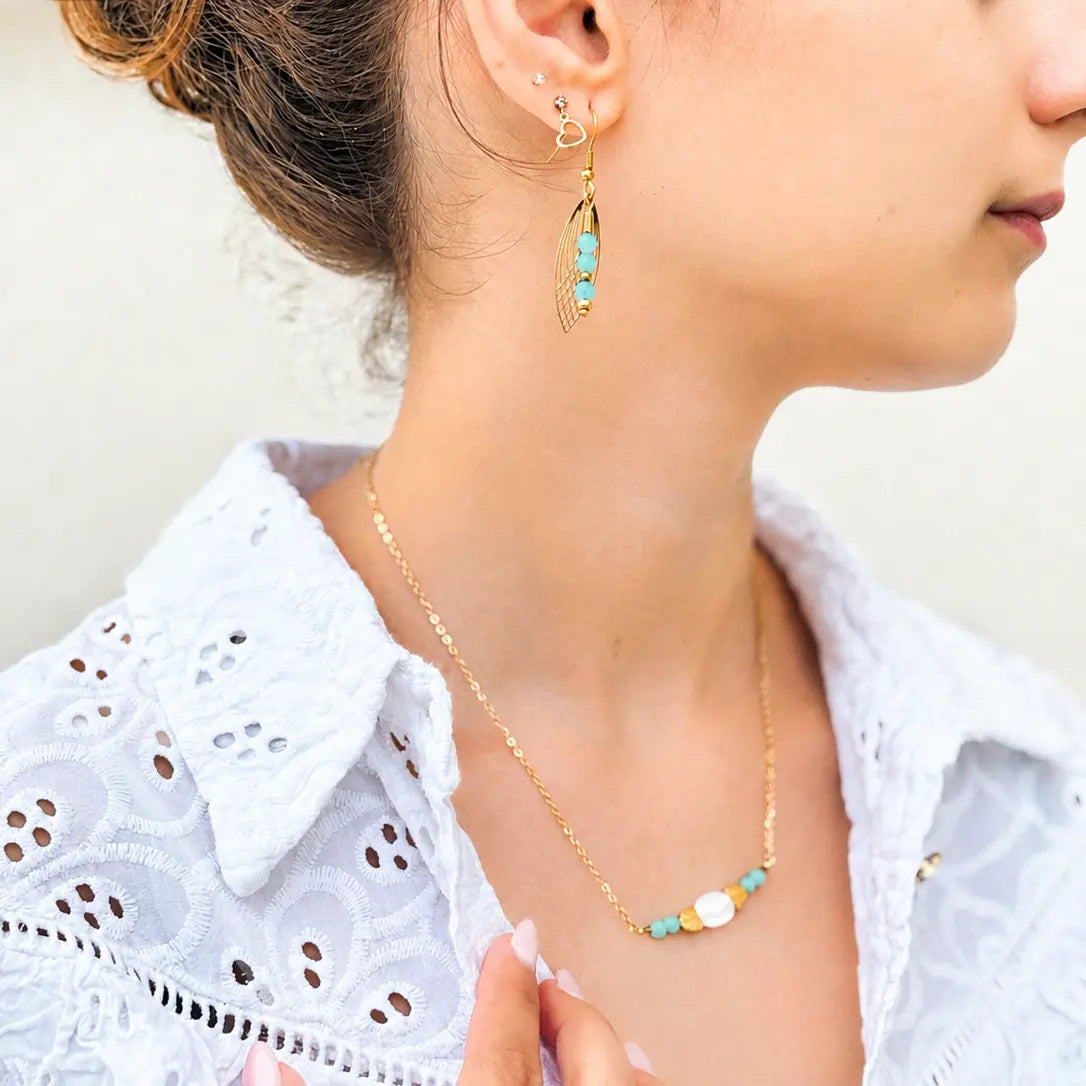 Boucle Ailée - Amazonite - Peggy Fée