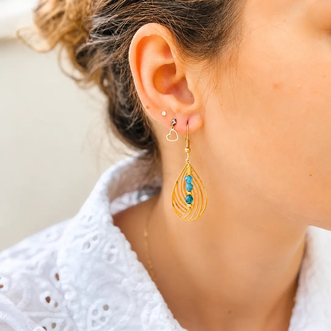Boucle d'oreilles Intemporelle - Apatite - Peggy Fée
