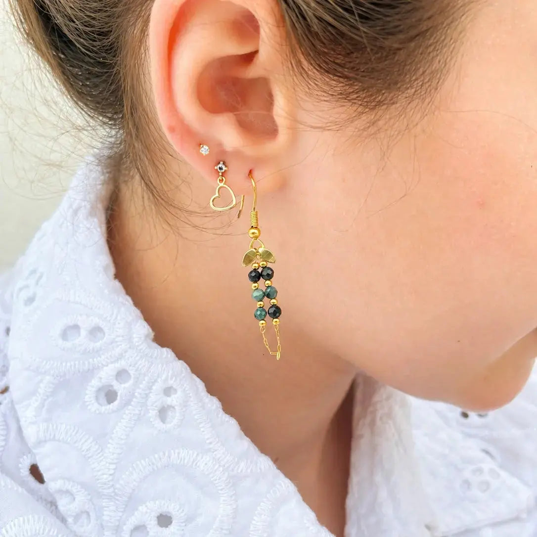 Boucles Jade - Tourmaline bleue - Peggy Fée
