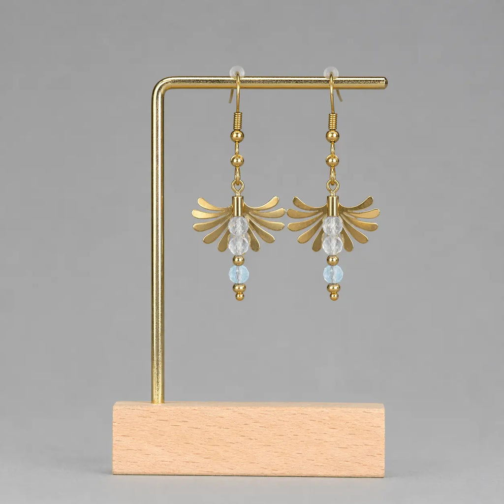 Boucle d'oreilles Intemporelle - Aigue-marine - Peggy Fée