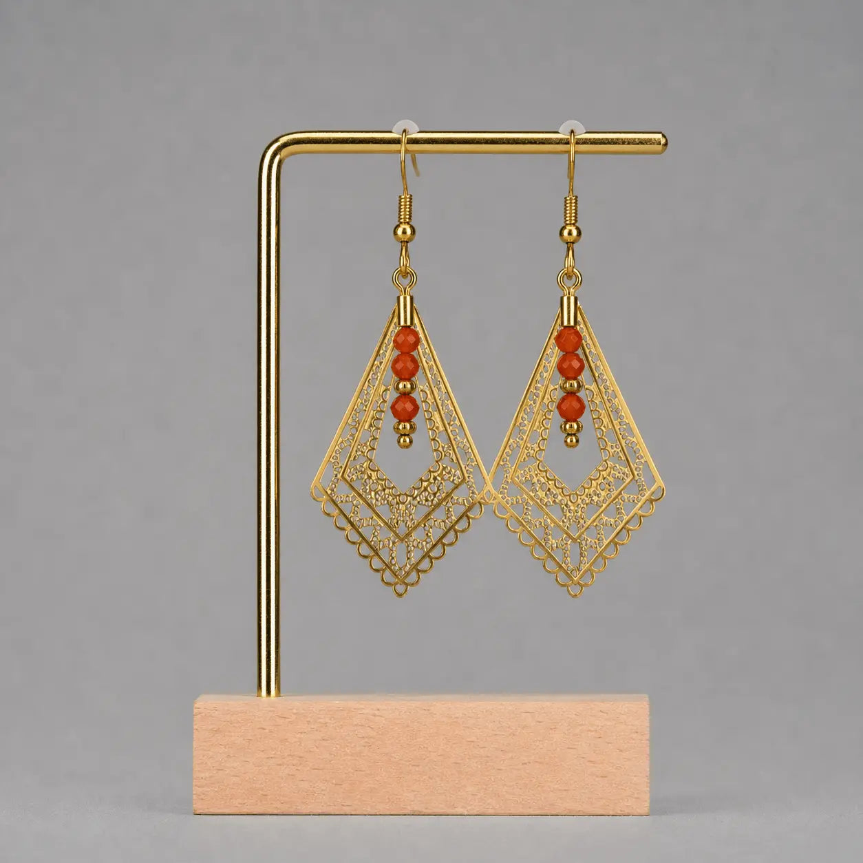 Boucle d'oreilles Intemporelle - Cornaline - Peggy Fée