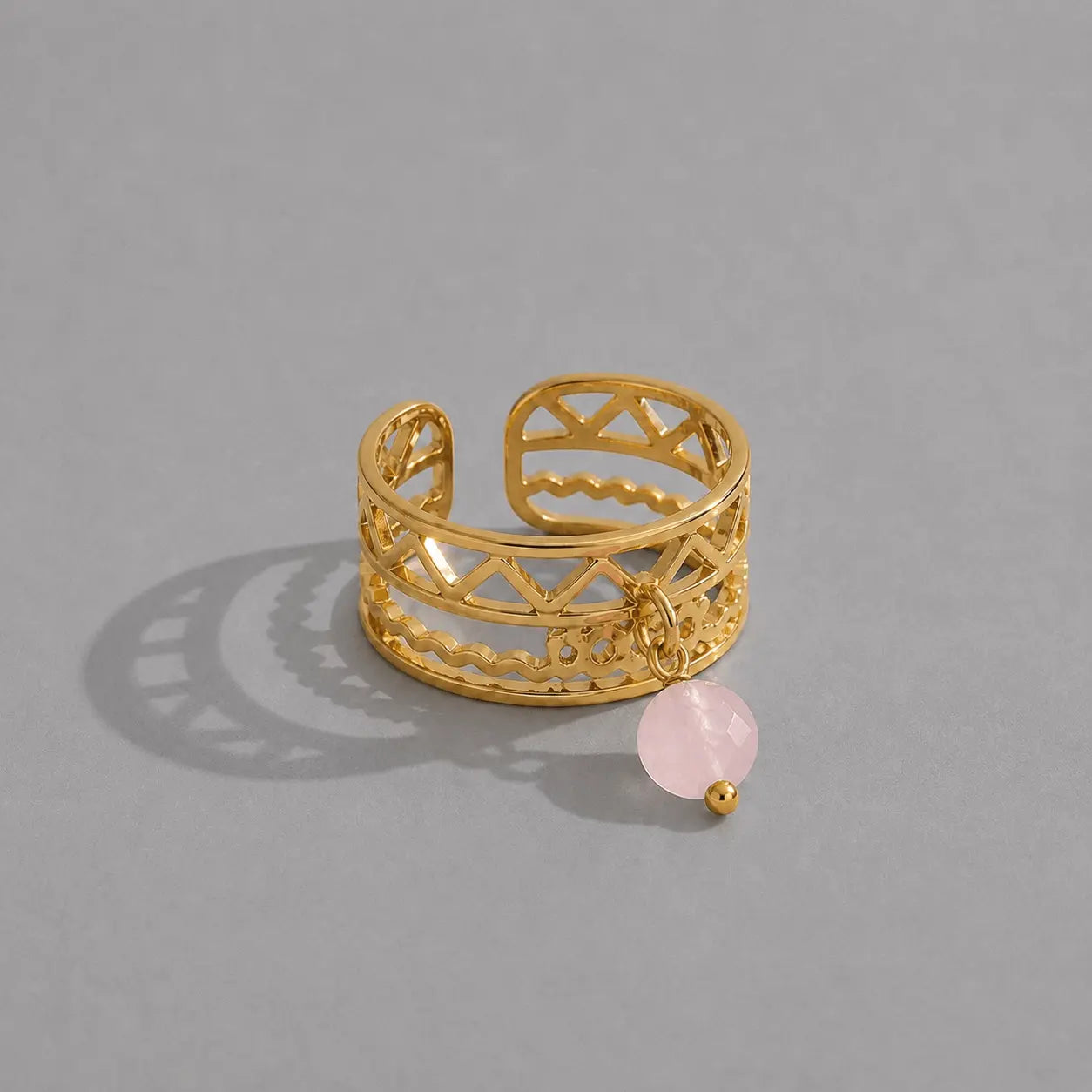 Bague - Déva Quartz Rose - Peggy Fée