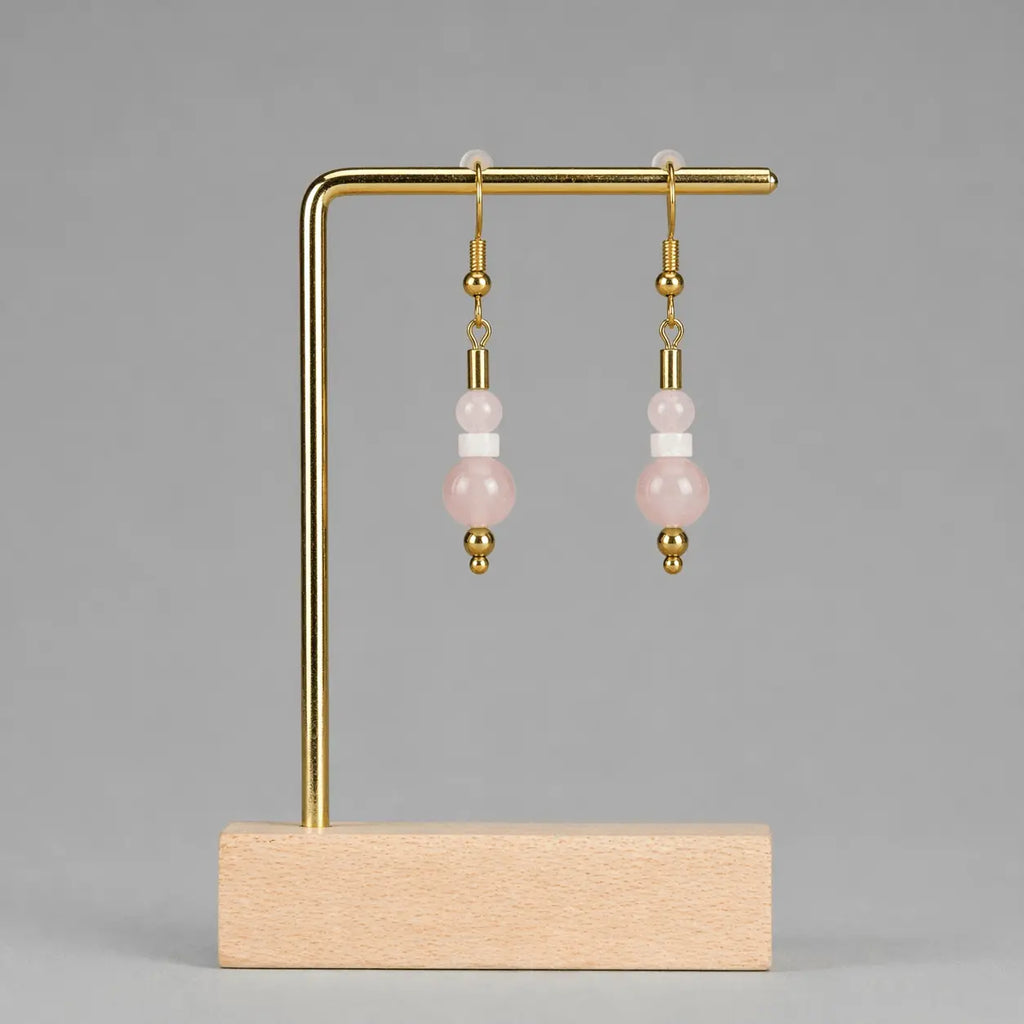 Boucle Ondine - Quartz rose - Peggy Fée