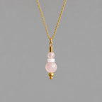 Collier Ondine - Quartz Rose - Peggy Fée