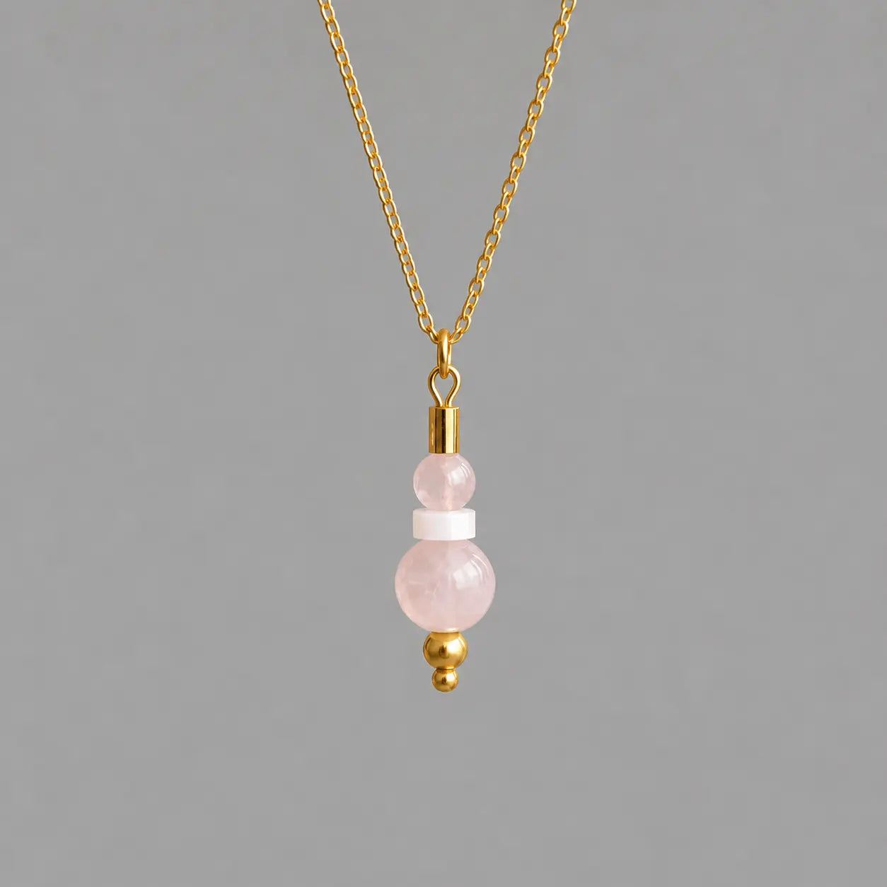 Collier Ondine - Quartz Rose - Peggy Fée