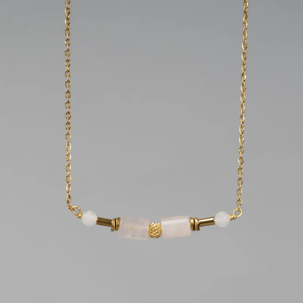 Collier Rosée - Quartz Rose - Peggy Fée