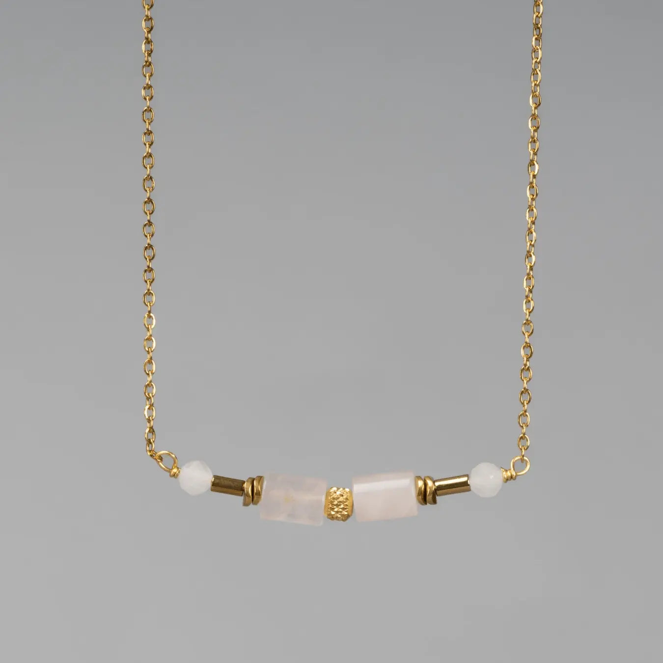 Collier Rosée - Quartz Rose - Peggy Fée