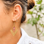 Boucle d'oreilles Intemporelle - Quartz Fraise - Peggy Fée