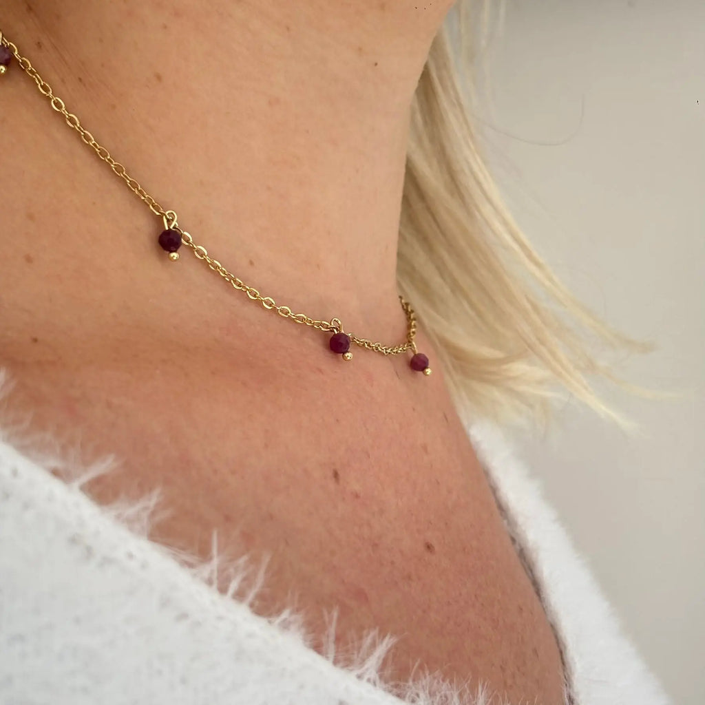 Collier - Louana Rubellite Dark Peggy Fée